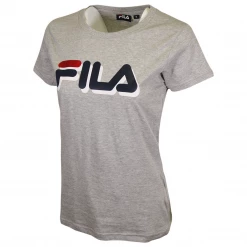 FILA Women's Grey Big Shadowed Logo S/S T-Shirt