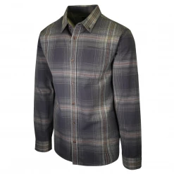 PrAna Men's Grey Green Orange Beige Plaid L/S Woven Shirt (S64)