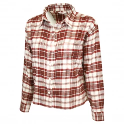 Levi's Women's Red White Maple Utility Plaid Cropped L/S Flannel Shirt (S01) 13 Levi's Women's Red White Maple Utility Plaid Cropped L/S Flannel Shirt (S01)