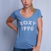 T-Shirts Roxy Women's Light Blue 1990 Scoop S/S T-Shirt (S03)