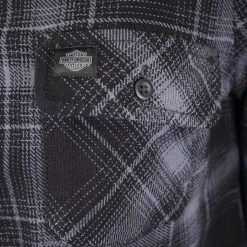 Harley-Davidson Women's Black Blue Plaid L/S Woven Shirt