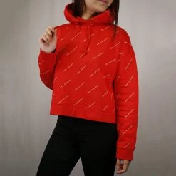 OBEY Women's All Over Print L/S Pull Over Hoodie