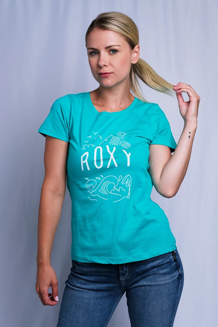 Roxy Women's Turquoise Paradise S/S T-Shirt (S04) 5 Roxy Women's Turquoise Paradise S/S T-Shirt (S04)