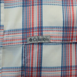 Columbia Men's Red Blue White Plaid Thirty Mile Ledge EXS S/S Woven Shirt (683)