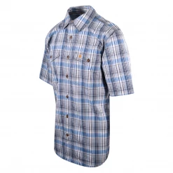 Carhartt Men's Force Blue Plaid Lightweight S/S Woven Shirt (S04) New Arrivals