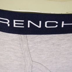 French Connection Men's 3 Pack Grey W/ Navy Blue Strap Boxer Briefs (S10) Mens