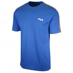 FILA Men's Blue With Lettering Shoulder Pad & Logo S/S T-Shirt (172)