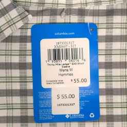 Columbia Men's Grey & White Plaid Thirty Mile Ledge EXS S/S Woven Shirt (317)