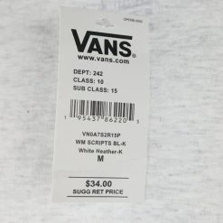 Vans Women's Heather Gray & Pastel Green Baseball L/S T-Shirt (612)