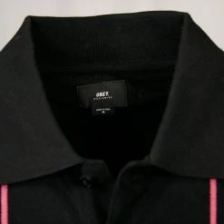 OBEY Men's Maps Vertical Striped Button S/S Polo Shirt (S30)