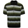OBEY Men's Olive Blue Black Striped Zip S/S Polo Shirt (S26)