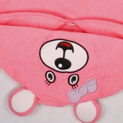 Wild Child Hoodies Kid's Neon Pink Bear Pull Over Hoodie (S05)