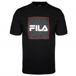FILA Men's Black With Grey Sportswear Change The Game Box S/S T-Shirt