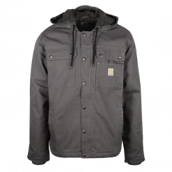 Mens Carhartt Men's Cool-Tone Gravel Washed Duck Sherpa-Lined Utitlity Jacket (S06 V)