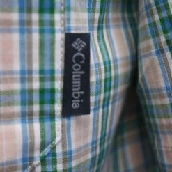 Columbia Men's Pink Blue Green Plaid Rapid Rivers II S/S Shirt