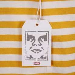 OBEY Men's Energy Yellow Novel Striped S/S T-Shirt (S10)