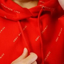 OBEY Women's All Over Print L/S Pull Over Hoodie