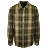 PrAna Men's Green Gold Cream Plaid L/S Woven Shirt (S53)
