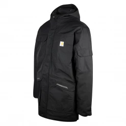 Mens Carhartt Men's Black Yukon Extremes Full Swing Insulated Hooded Coat (S01)