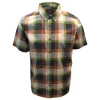Spotted Clothing PrAna Men's Charcoal Green Orange Box Plaid Benton S/S Woven Shirt S05
