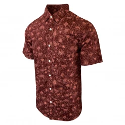 Kuhl Levi's Men's Maroon Red Flowers S/S Woven Shirt