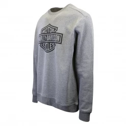 Harley-Davidson Men's Heather Grey Official Logo L/S Pullover Sweater (S01)