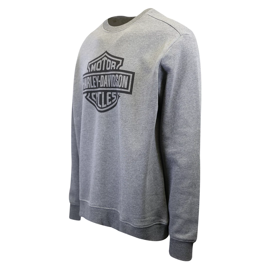Harley-Davidson Men's Heather Grey Official Logo L/S Pullover Sweater (S01) 4 Harley-Davidson Men's Heather Grey Official Logo L/S Pullover Sweater (S01)