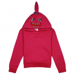 Wild Child Hoodies Kid's Pink Shark Pull Over Hoodie (S06)