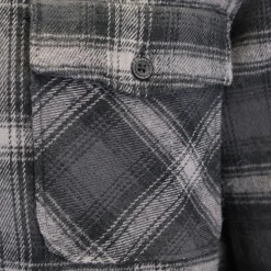 Rip Curl Men's Black Charcoal Grey Plaid L/S Flannel Shirt (S05)