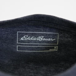 Eddie Bauer Men's 2 Pack Navy Graphic & Grey Crew S/S T-Shirt (S01)