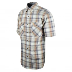 New Arrivals Carhartt Men's Indigo Brown Green Hue Plaid Relaxed Fit S/S Woven Shirt (S16)