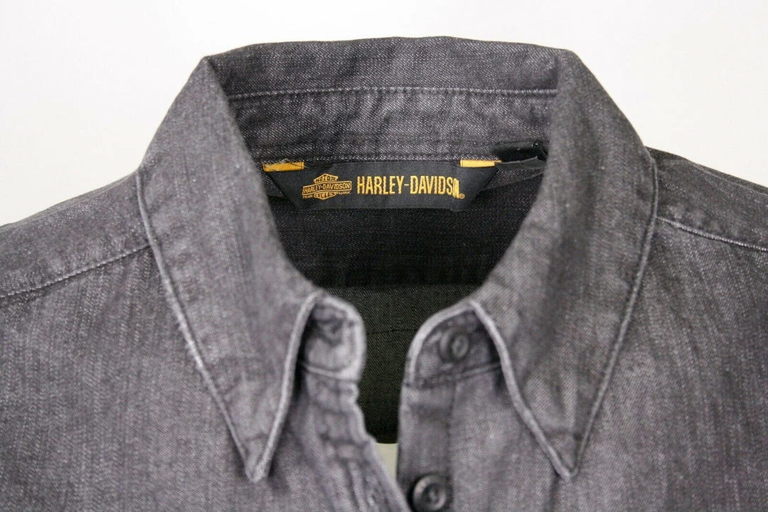 Harley-Davidson Women's Charcoal Vest W/ Back Logo Sleeveless Vest 15 Harley-Davidson Women's Charcoal Vest W/ Back Logo Sleeveless Vest