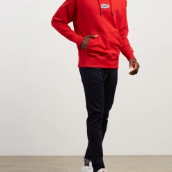 Tommy Hilfiger Men's Deep Crimson TJM Patch Logo L/S Pull Over Hoodie