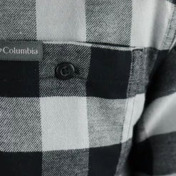 Columbia Men's Grey Black Plaid Cornell Woods L/S Flannel Shirt (042) New Arrivals