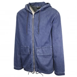 Superdry Men's Mid Blue Denim Hooded Full Zip Jacket