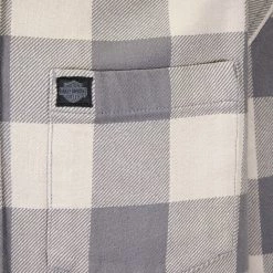 Harley-Davidson Men's No. 1 Grey Cream Plaid L/S Woven Shirt (S40) 14 Harley-Davidson Men's No. 1 Grey Cream Plaid L/S Woven Shirt (S40)