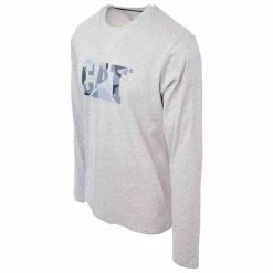 Caterpillar Men's Heather Grey Camo Classic TM L/S T-Shirt (122) Size Small