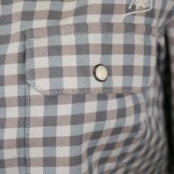 Harley-Davidson Women's Grey Blue Plaid L/S Woven Shirt