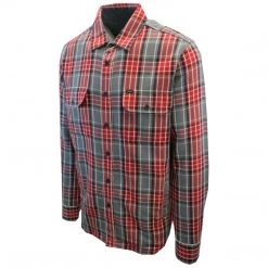 Spotted Clothing OBEY Men's Red Charcoal Plaid L/S Woven Shirt (S09) Medium