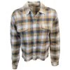 Spotted Clothing OBEY Women's Brown Navy White Plaid Crop L/S Shirt (S06)