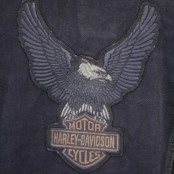 Harley-Davidson Women's Winged Applique Denim Button Up Jacket S06