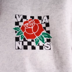 Vans Men's Heather Cream Grey Check Rose Pullover Hoodie (Size Small & 2XL)