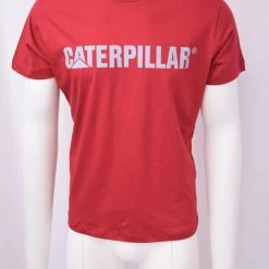 Spotted Clothing Caterpillar Men's Crimson Red & Grey S/S T-Shirt S15