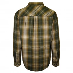 PrAna Men's Green Gold Cream Plaid L/S Woven Shirt (S53)