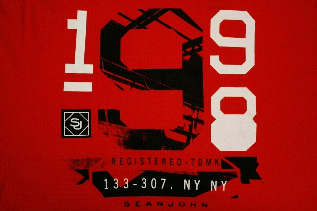 Sean John Men's True Red 98 Thermal L/S Pull Over Sweater Mens 5 Sean John Men's True Red 98 Thermal L/S Pull Over Sweater Mens