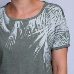 Womens Roxy Women's Heather Green Palm Round Neck S/S T-Shirt
