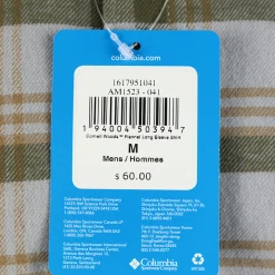 Columbia Men's Grey Olive Green Tan Plaid Cornell Woods L/S Flannel Shirt (041) New Arrivals