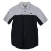 VANS Boy's Grey Black Two Tone Parktown Quiet Shade S/S Woven Shirt