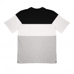 FILA Boy's Black White Grey Three-Tone Classic Logo S/S T-Shirt (S07)