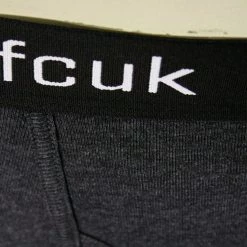 FCUK Men's 3 Pack Dark Grey W/ Black Strap Boxer Briefs (S14)